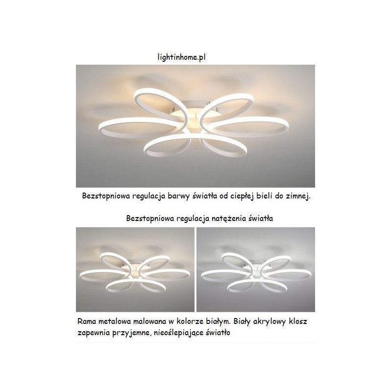 Lampa sufitowa do salonu sterowana pilotem