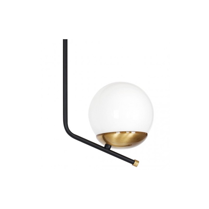 Lampa sufitowa czarno złota z białym kloszem