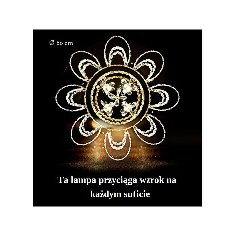 Plafon z kryształami od dołu