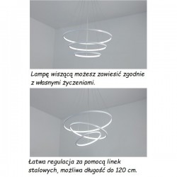 Lampa wisząca LED z pilotem – 3 pierścienie, nowoczesna lampa do salonu