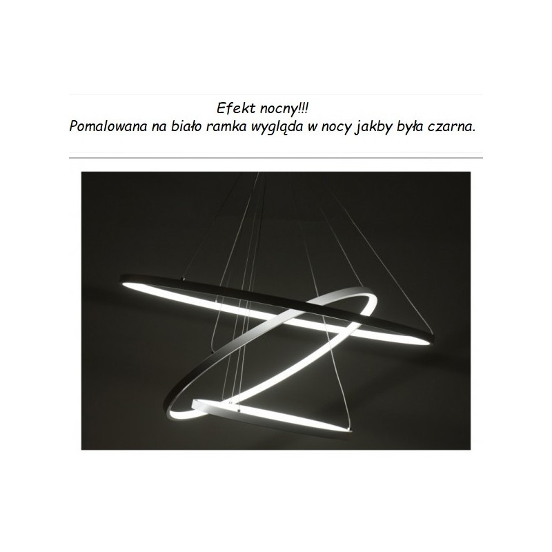 Lampa wisząca LED z pilotem – 3 pierścienie, nowoczesna lampa do salonu