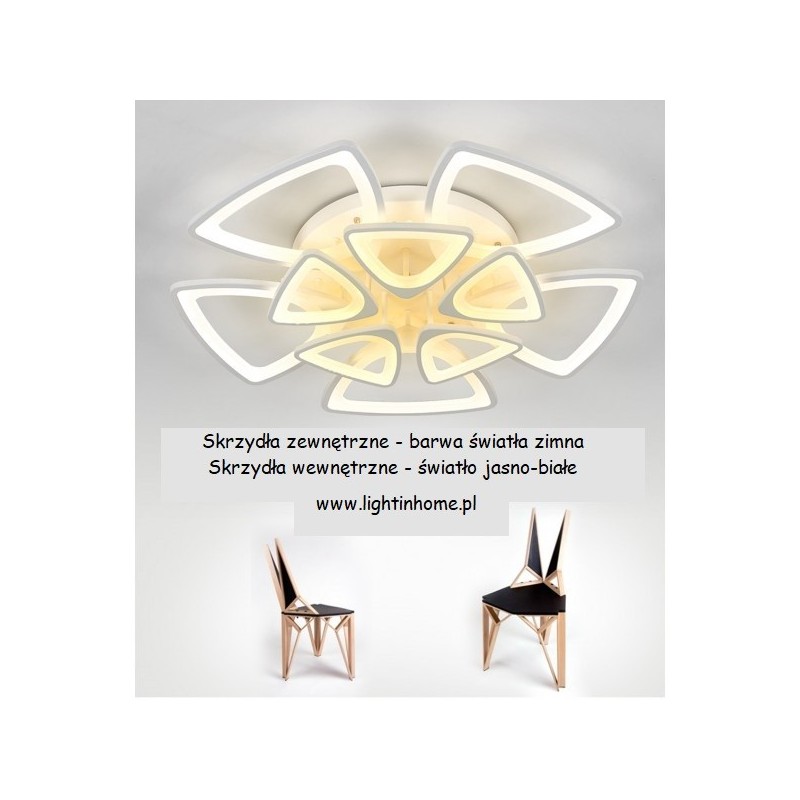 Plafon sufitowy LED sterowany pilotem biały do salonu