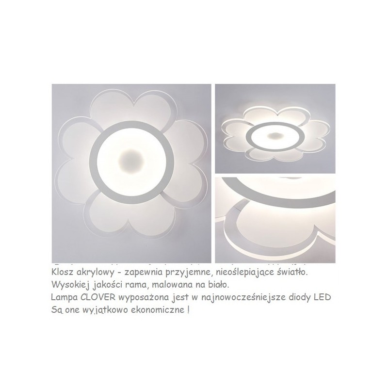 Lampa sufitowa LED sterowana pilotem Plafon CLOVER średnica 75 cm