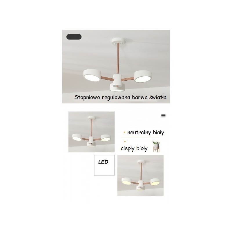 Lampa LED do salonu biała