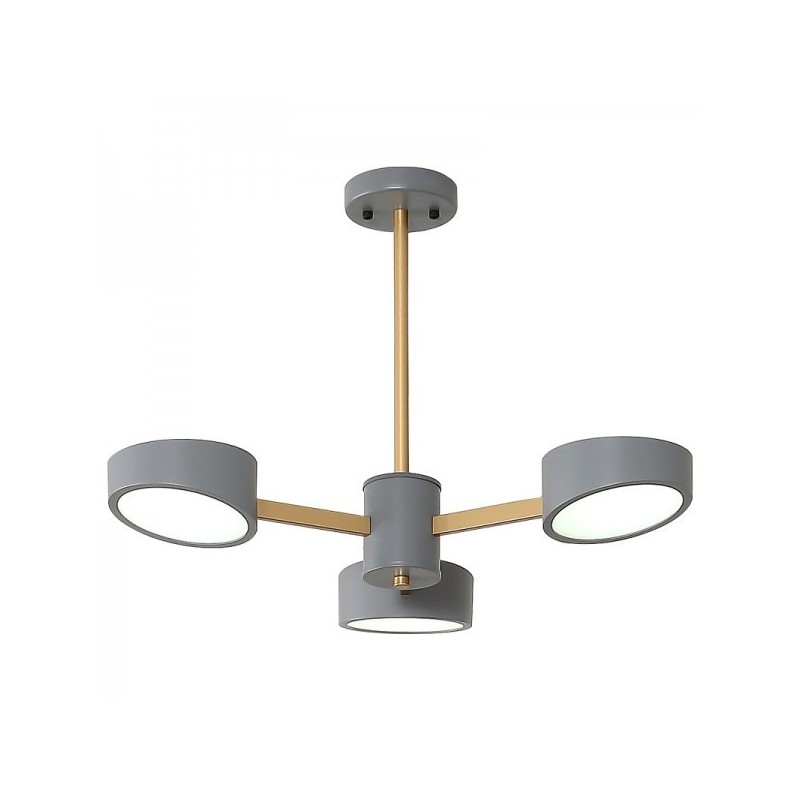 Lampa sufitowa Led szaro złota do salonu ze zmienną barwą światła