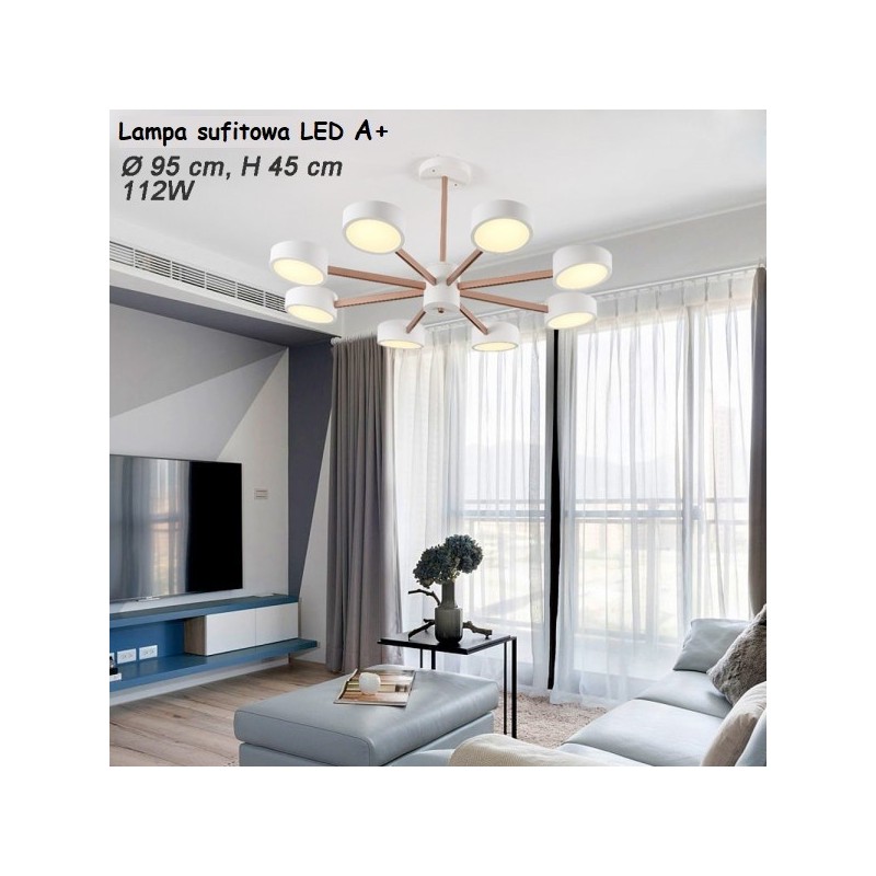 Lampa sufitowa biała do salonu zmienna barwa światła