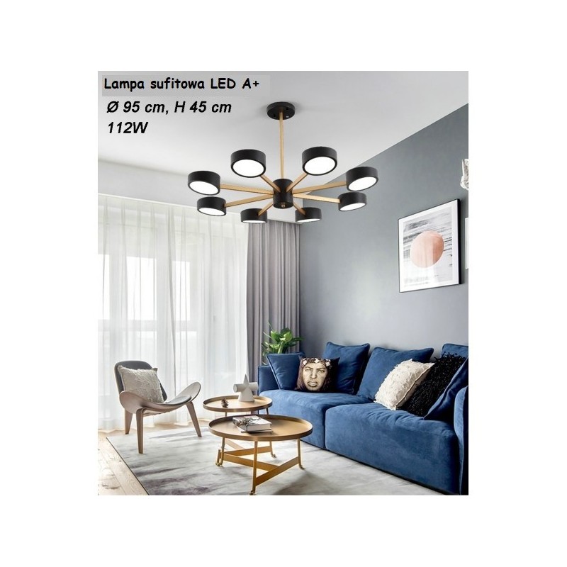 Nowoczesna lampa sufitowa LED czarna