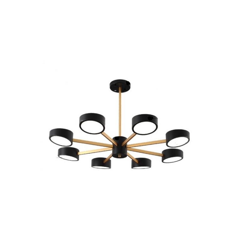 Nowoczesna  lampa sufitowa LED czarna do sypialni