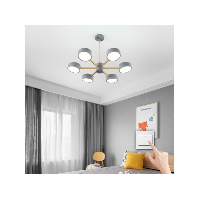 Lampa wisząca LED do salonu szara