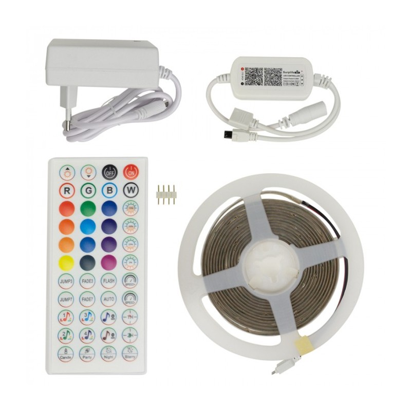 Taśma LED zestaw z zasilaczem, sterownikiem  oraz pilotem RGB