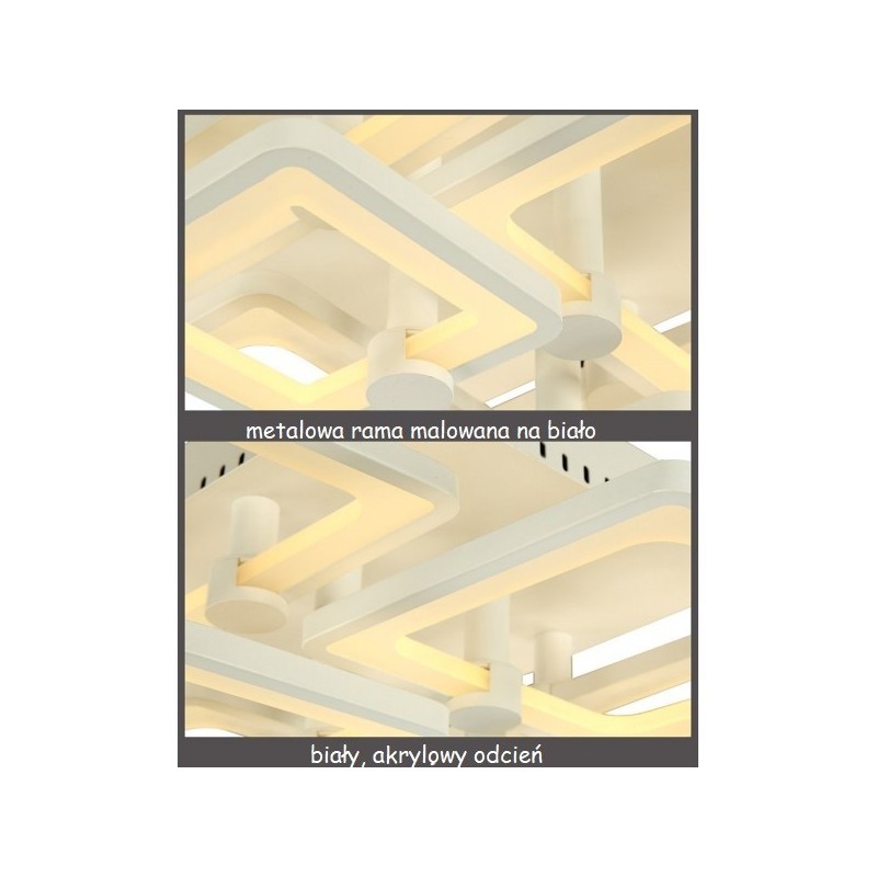 Lampa sufitowa led biała do biura sterowana pilotem