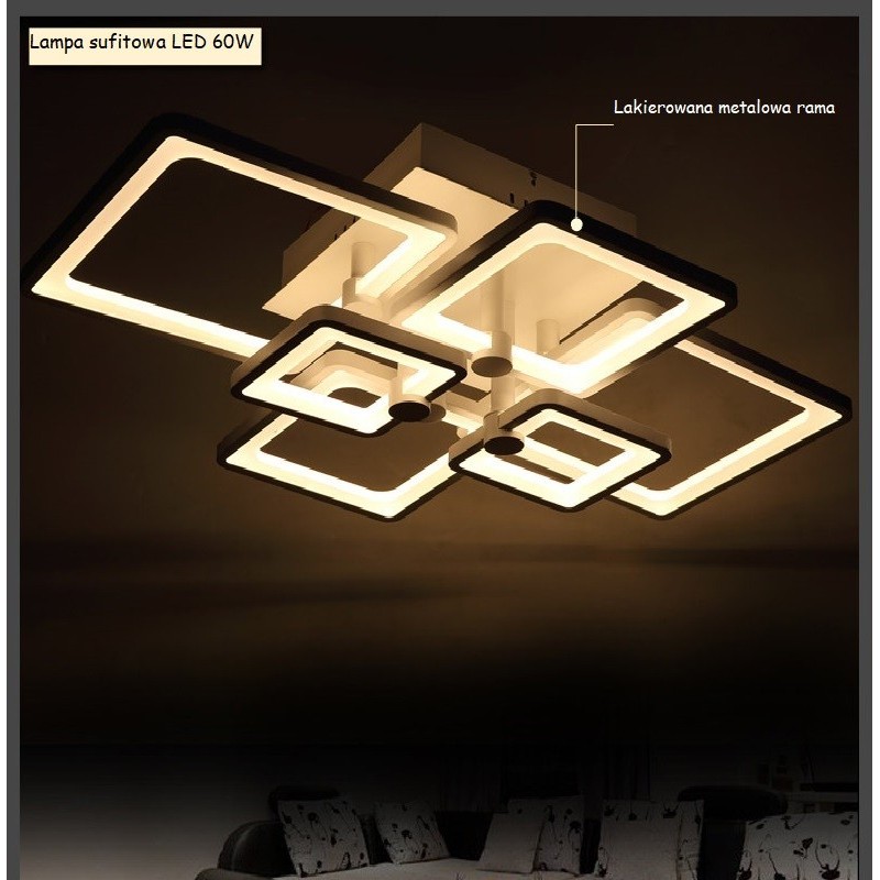 Plafon sufitowy LED biały do salonu