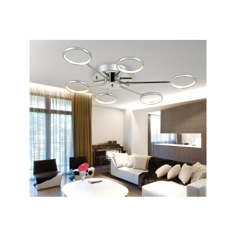 Plafon sufitowy do Salonu chrom barwa ciepła Plafon sufitowy do Salonu chrom barwa ciepła