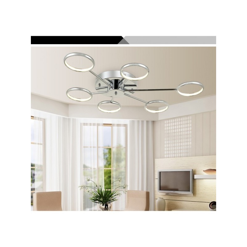 Luksusowy plafon sufitowy LED do biura chrom Luksusowy plafon sufitowy LED do biura chrom