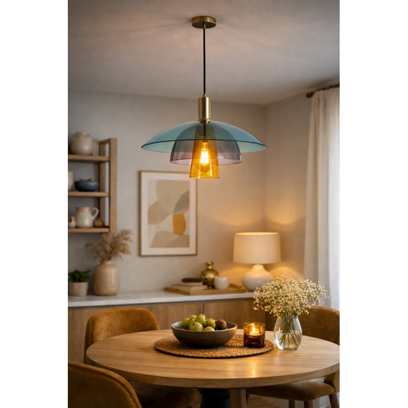 Lampa wisząca w kształcie kwiatu romantyczna