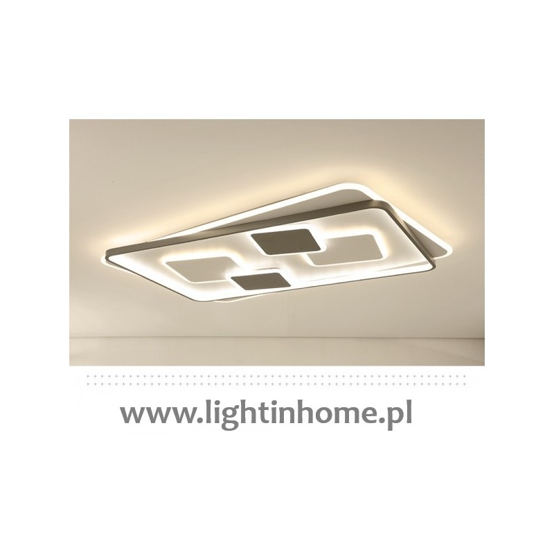 duży plafon led szaro biały
