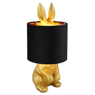 Lampa nocna stołowa RABBIT złota | Designerska lampka dekoracyjna E27