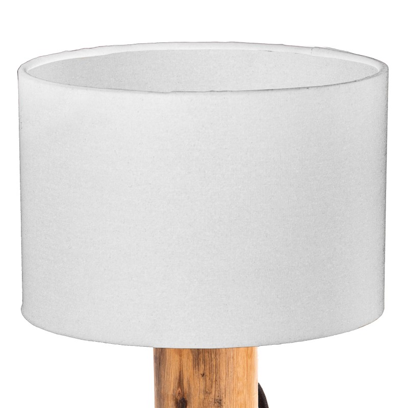 lampa stołowa nocna z białym abażurem w stylu skandynawskim