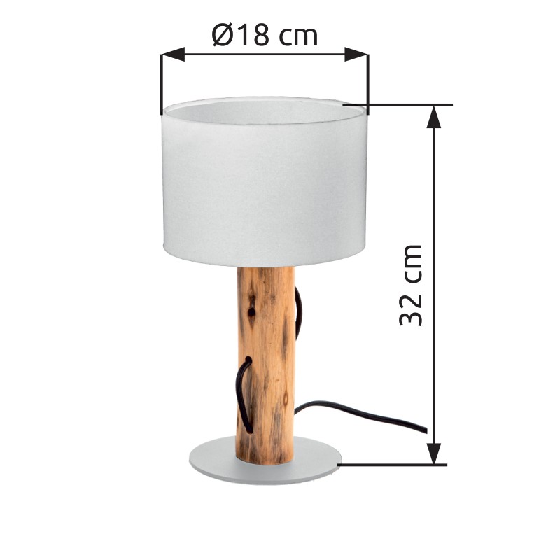 Lampa stołowa drewniana w stylu loft
