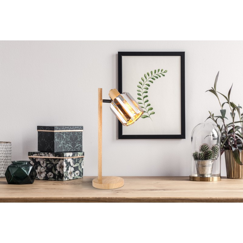 lampka nocna stołowa w stylu glamour z kryształami