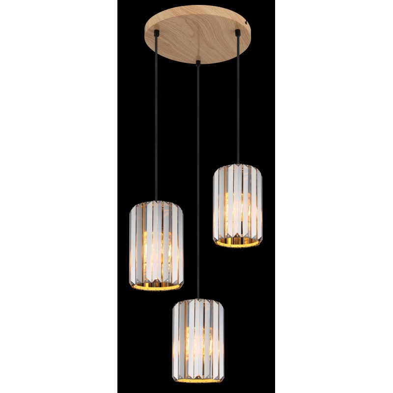 Lampa sufitowa wisząca trzy zwisy złota