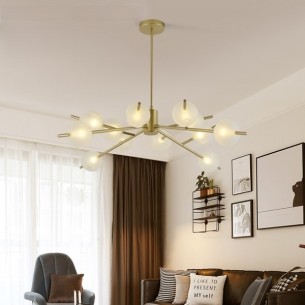 złota lampa wisząca LED 9073 do salonu