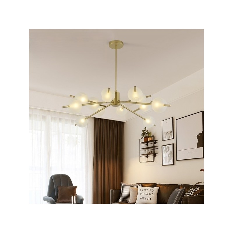 złota lampa wisząca LED 9073 do salonu