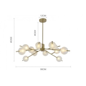 elegancka lampa LED do jadalni w kolorze złotym