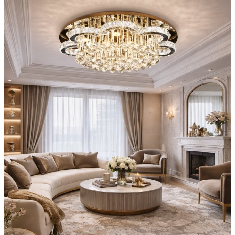 nowoczesna lampa sufitowa LED z kryształami K9 nowoczesna lampa sufitowa LED z kryształami K9