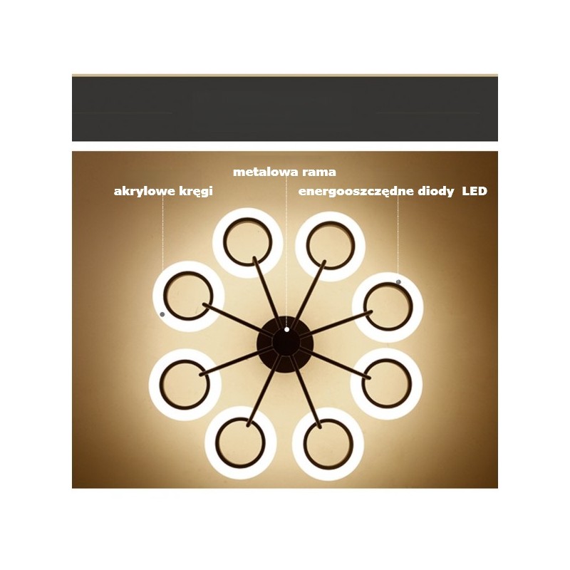 duża lampa led do salonu 84 cm