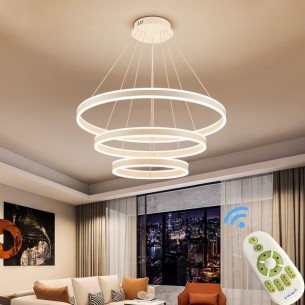 lampa wisząca LED 3 ringi z pilotem 180W