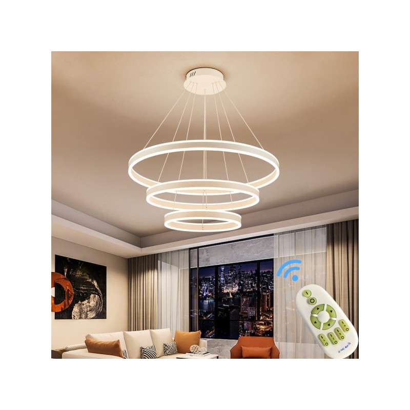 lampa wisząca LED 3 ringi z pilotem 180W