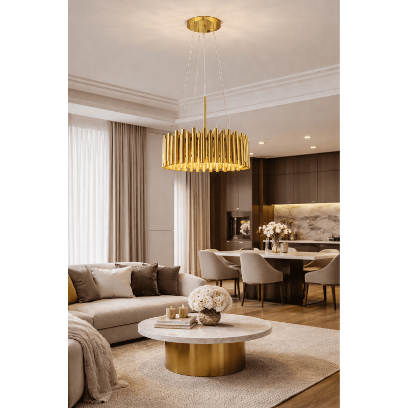 lampa wisząca złota 4xE27 narni