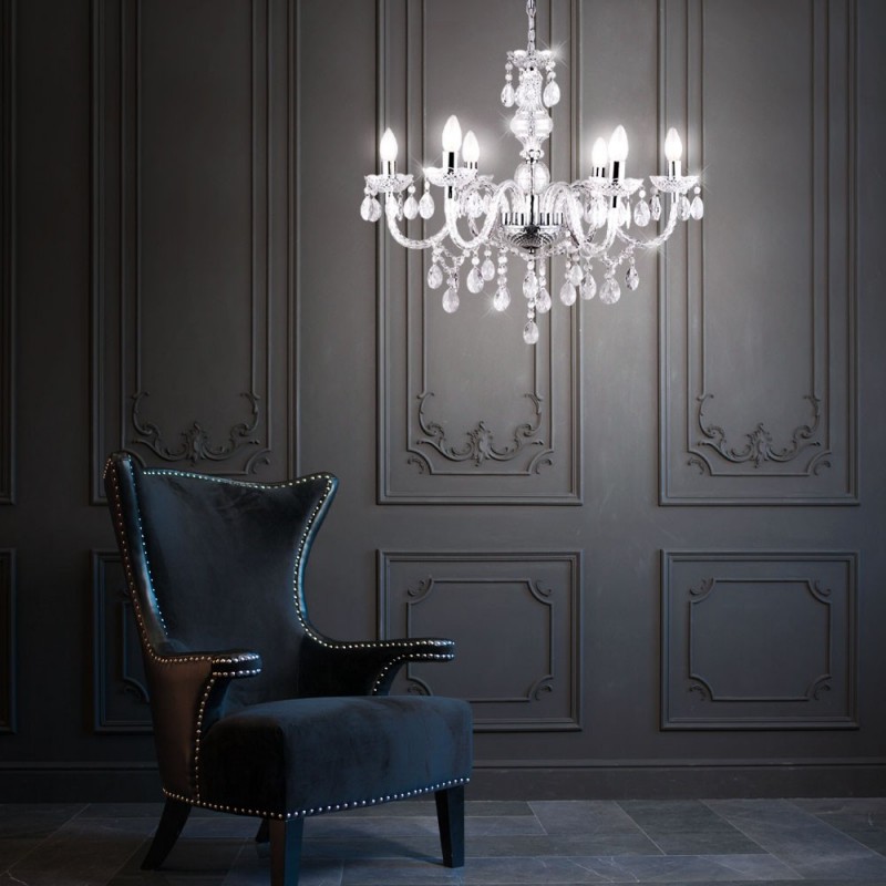 żyrandol kryształowy wiszący do sypialni