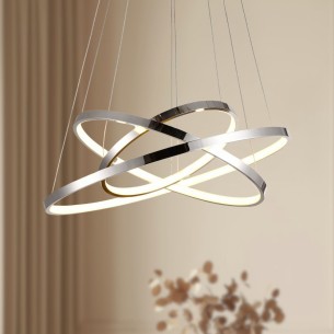 lampa wisząca led ring chrom