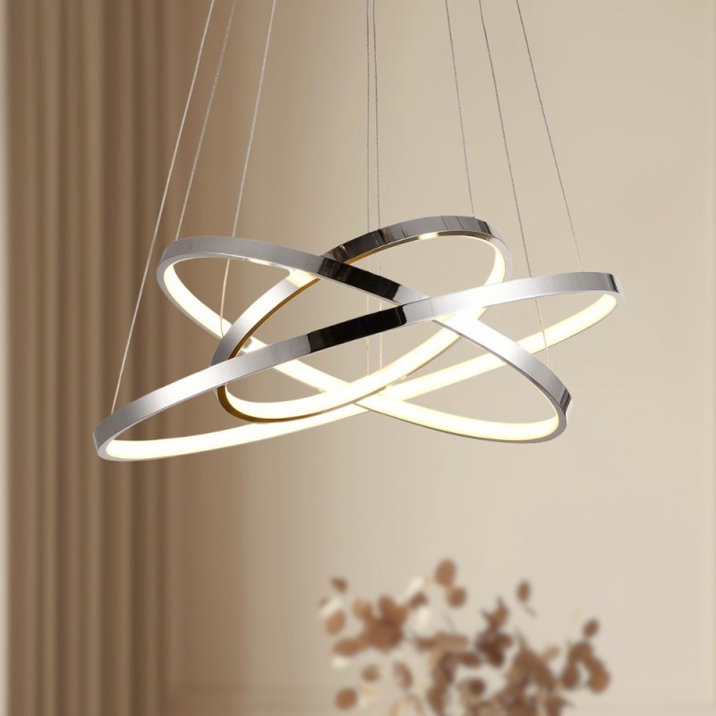 lampa wisząca led ring chrom