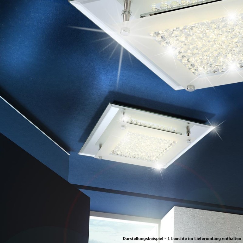 plafon sufitowy kwadratowy led z kryształkami