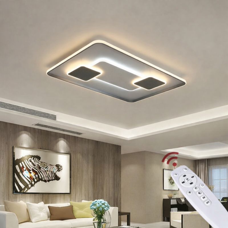 Nowoczesna lampa sufitowa LED z pilotem | Regulacja barwy i jasności