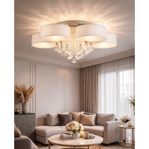 Lampa kryształowa LED do salonu z efektem wow