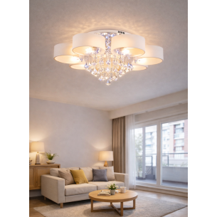 Duża lampa LED  do salonu kryształowa