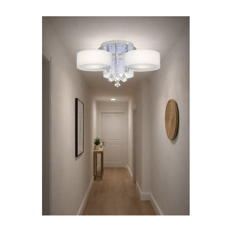 Lampa led sufitowa z kryształami