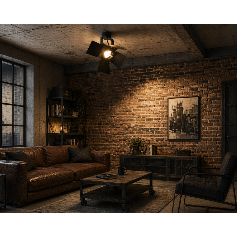 Reflektor w stylu loft czarny