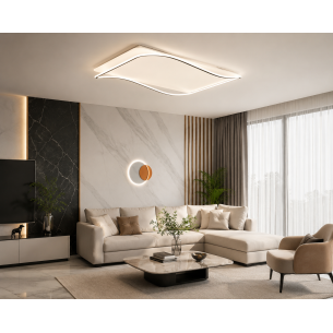 plafon LED XL 90x60 cm nowoczesna lampa sufitowa do salonu aranżacja wnętrza