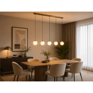 lampa wisząca kule złota szklane kule nad stół