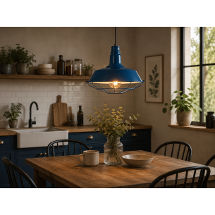 lampa wisząca niebieska retro do kuchni