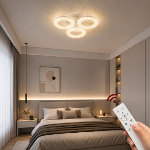 plafon led designerski sypialnia