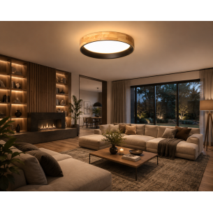 lampa sufitowa drewno czarna