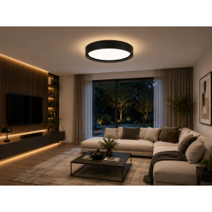 plafon led czarny 55 cm salon