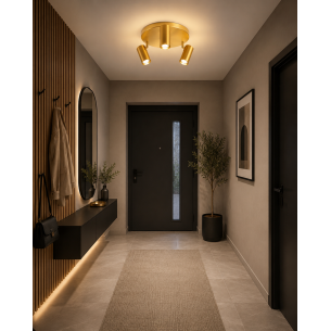 lampa punktowa złota 3xgu10 sufitowa