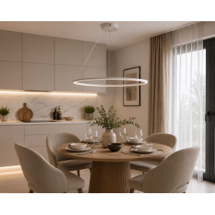 Lampa LED ring biała 30W 💡 nowoczesna wisząca Rondo